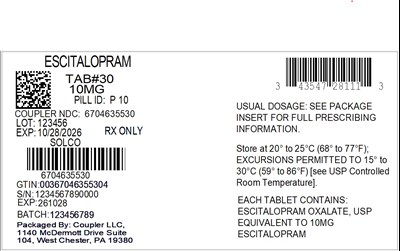 Label (43547 281 11 Escitalopram 10mg 67046 355 30)